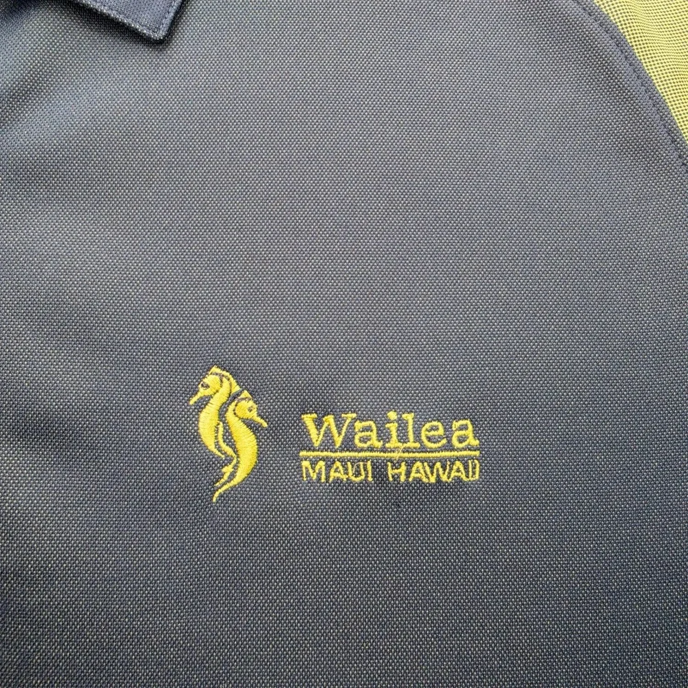Nike Golf Polo Shirt Mens XL Y2K Wailea Maui Hawaii Golf Club Seahorse Logo‎